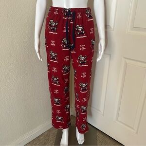 Life is Good Red Christmas Holiday Pajama Bottom Lounge Sleepwear Pants Small